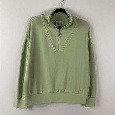 Varley Hawley Half Zip Pullover Sweatshirt in Green Womens Small DoubleSoft
