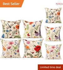 16x16 Outdoor Throw Pillow Covers Floral Butterfly Set of 4 Weatherproof Poly...
