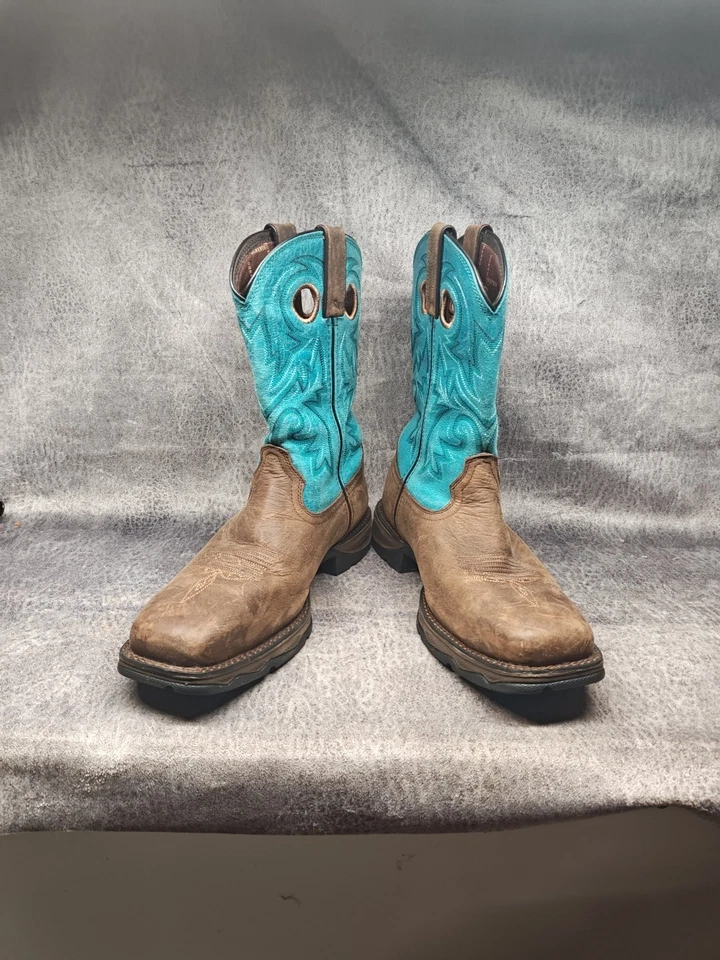 Durango Women’s 10M Brown & Turquoise Lady Rebel Western Cowgirl Boots #DWRD022 - Image 2 of 4