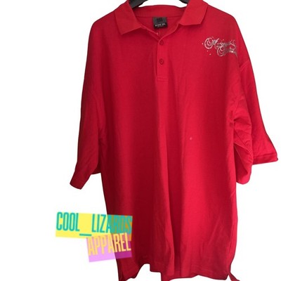 MAKAVELI Branded 2Pac Tupac Poloshirt Rot XXL Vintage Y2K Hip Hop Backprint Polo