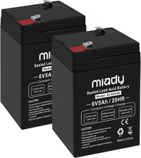 6V 5Ah Rechargeable Sealed Lead Acid Battery 2 Pack 