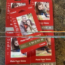 Canon Pixma Photo Paper Glossy 4" x 6" - 5 Packs 300 Total Paper Plus II