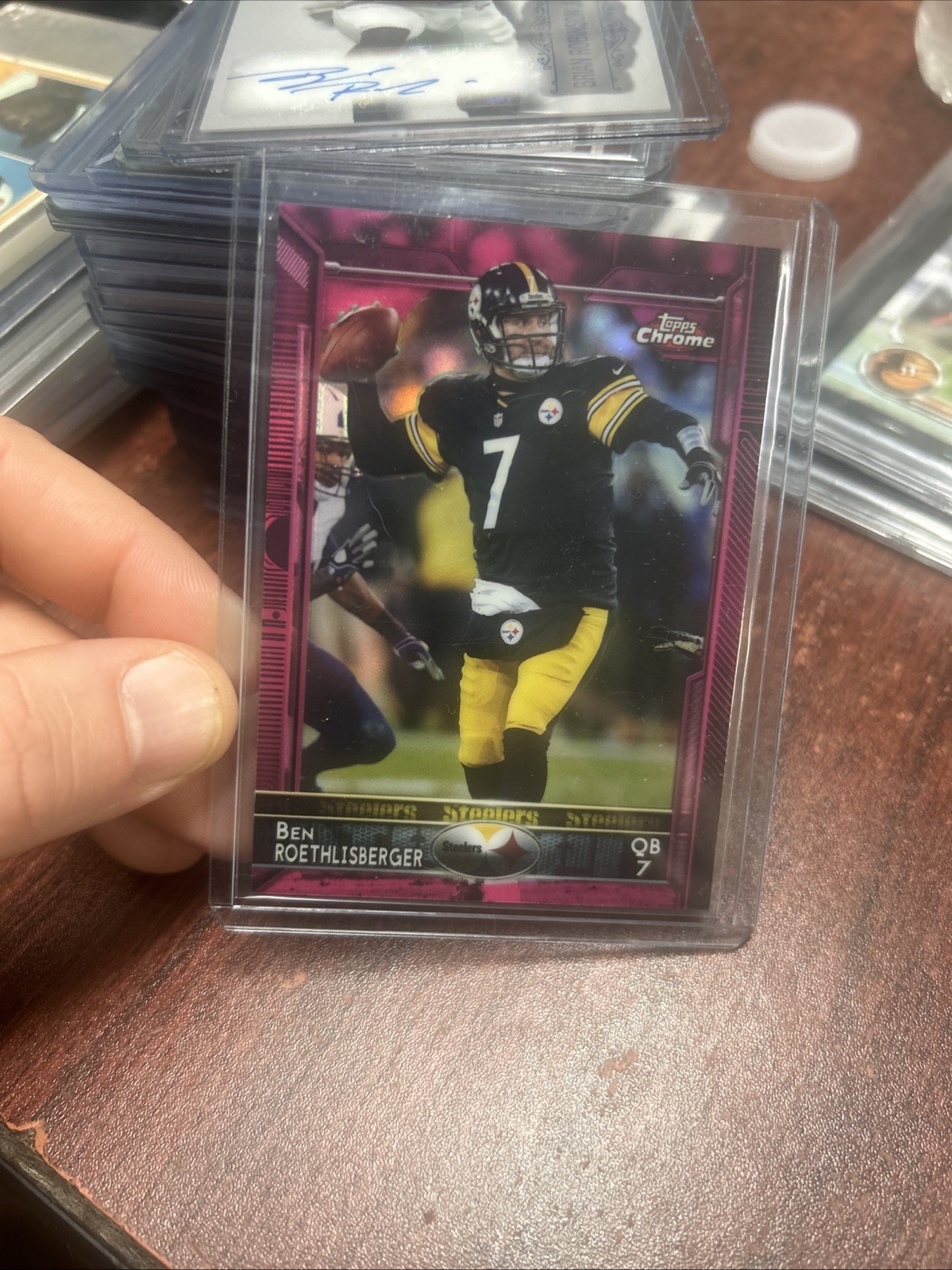 2015 Topps Chrome - Ben Roethlisberger #30 BCA Pink Refractor /399