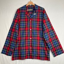 New Polo Ralph Lauren Mens Sleep Shirt Large Red Plaid 100 Cotton NWT