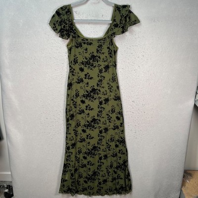 green emerald velvet dress CIDER Womens Dresses Floral Dress Sleeveless Scoop Neck Ruched Midi Dress:  Green, XL at Amazon Women's Clothing store main image 1