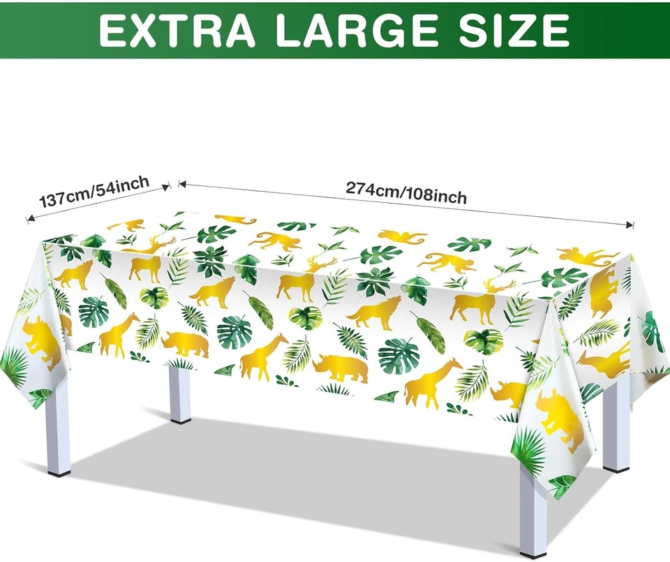Tudomro 3 peças toalhas de mesa safári selva animal capa de mesa multicolor - Imagem 2 de 4