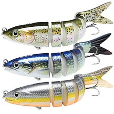  Fishing Lures for Bass Trout Multi Jointed Swimbaits Slow Sinking A1-4",0.35oz