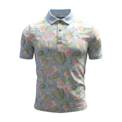 REDFIELD Polo Poloshirt Knopfleiste Gr. M/50 airy blue hellblau Hawaii Paradise