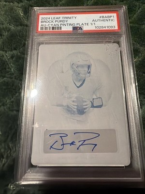 49ers Brock Purdy Au-cyan Pinting Plate 1/1 Base Autograph PSA 