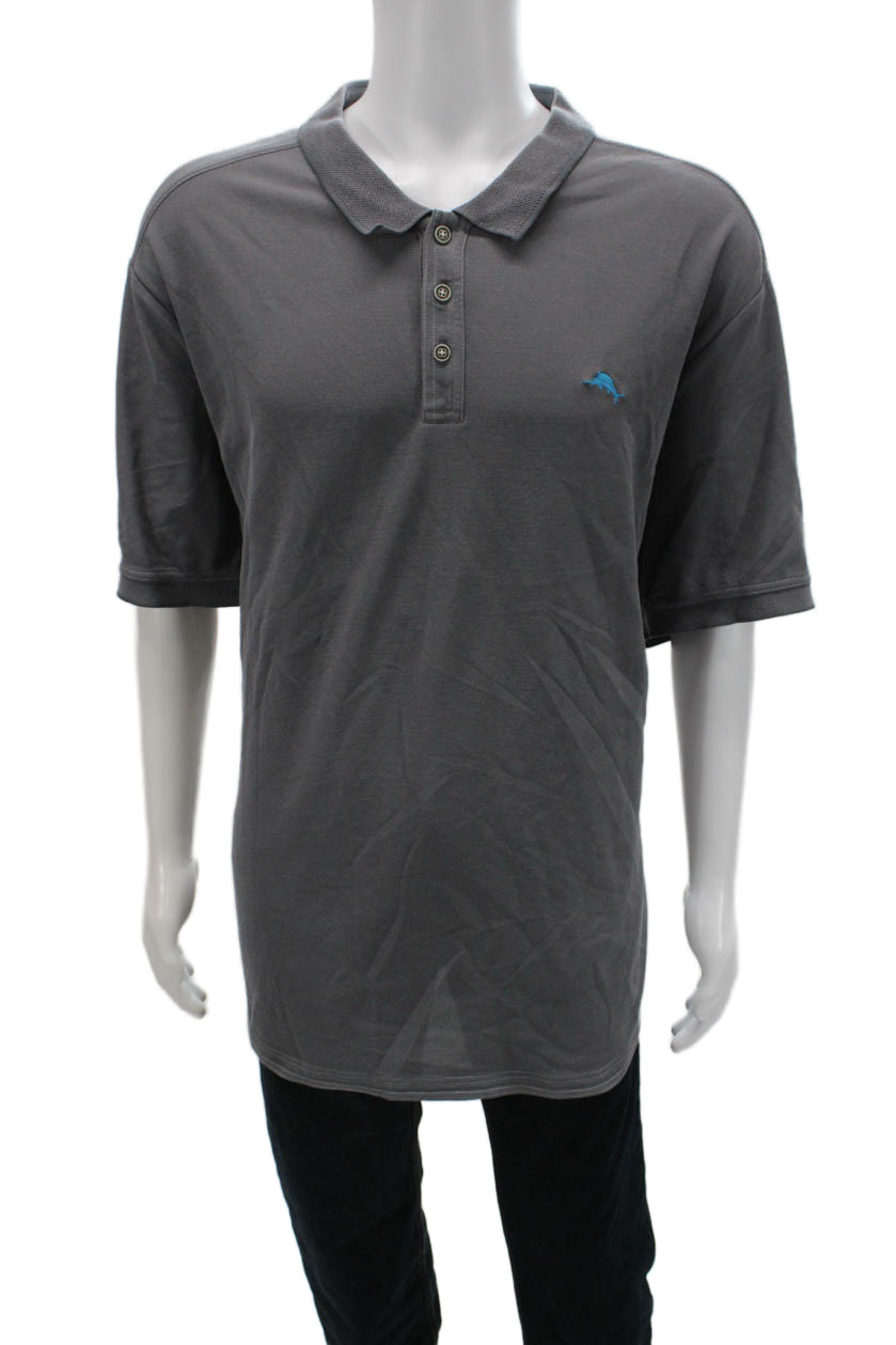 Tommy Bahama Mens Short Sleeves Polo Shirt Grey Size Extra Extra Extra Large BigFree Shipping in US $100+ Orders | $6.95 Orders Below