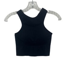 All In Motion Seamless Racer Midline Sports Bra Womens Medium Black New