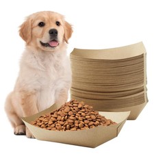 100pcs Disposable Cat Dog Food Bowls, 2Lb Disposable Pet Food Bowl, Food Tray...