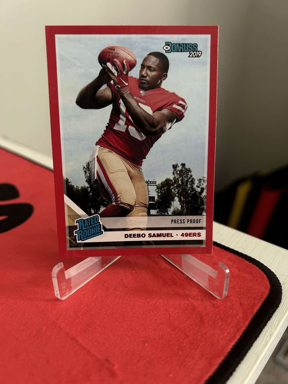2019 Panini Donruss Deebo Samuel Rated Rookie Red Press Proof Card No. 317