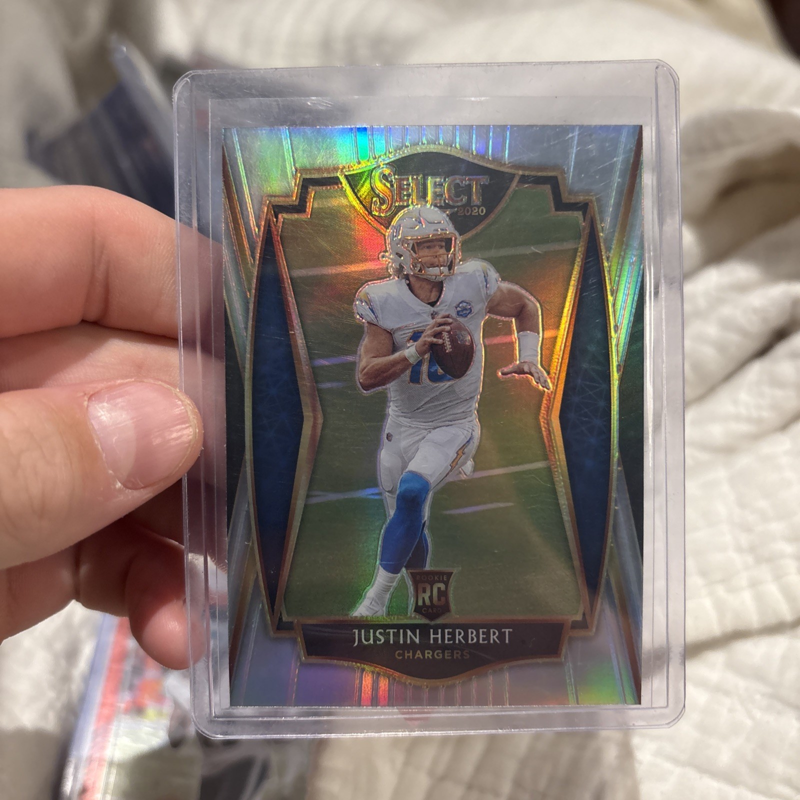 2020 Panini Select - Premier Level Justin Herbert #144 Silver Prizm (RC)