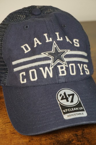 Dallas Cowboys '47 Marca Azul Limpieza Ajustable Camionero Papá Gorra Sombrero - Imagen 2 de 6