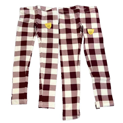 Cat And Jack Girls Leggings Durable Knee Cotton Color Cream/Burgundy 2 Pairs