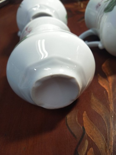 Berry Haute Porcelain Creation L. Lourioux France Demitasse 3 Cups & 4 Saucers - Picture 19 of 24