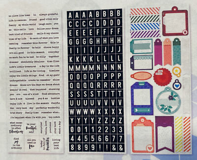 Creative Memories Stickers ~ RAINBOW RUSH (Words/Tag)  3/pk. - NIP