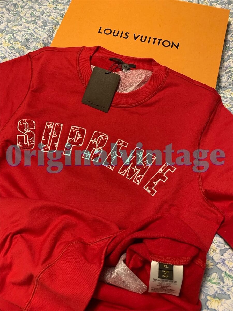 🔥SUPREME / LOUIS VUITTON ARC LOGO CREWNECK RED size XL🔥