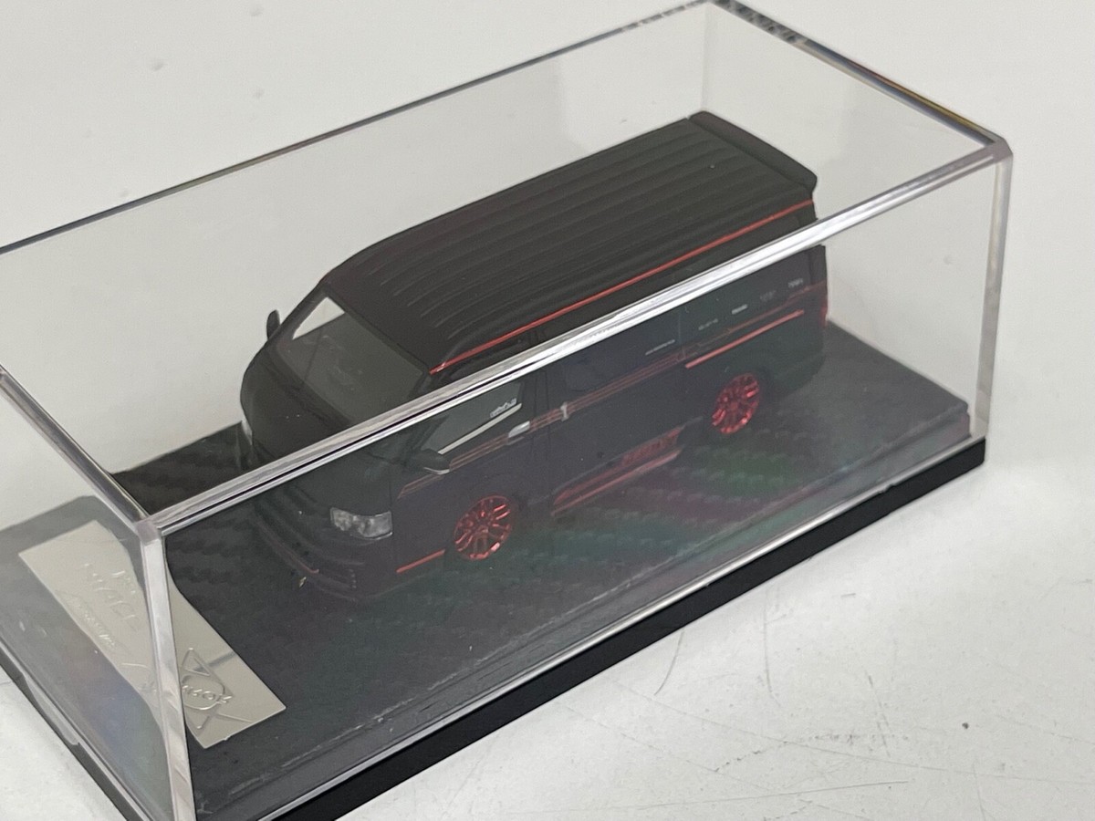 1/64 404 Error Toyota Hiace Essex Mini Van Matte Black and Red 499