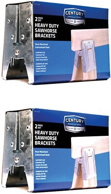 Century Drill & Tool 72994 2x4 Sawhorse Brackets, Set of 4, Silver (4-1)