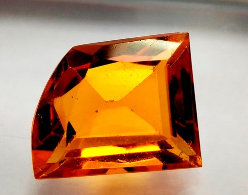Yellow Color Citrine Lab-Created Glass Loose Gemstone Emerald Cut - Picture 7 of 20