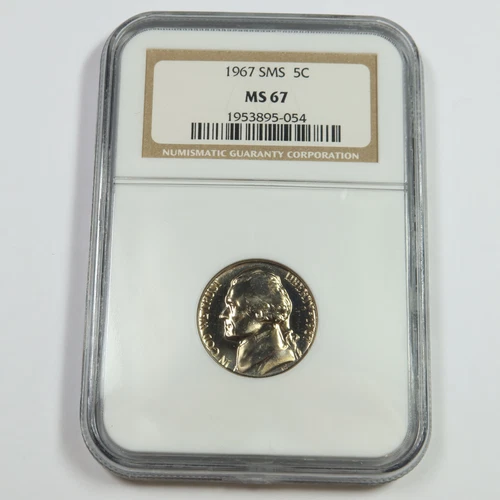 1967 SMS NGC MS67 - Jefferson Nickel - US 5c Coin #48089A