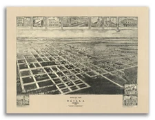 Ocilla Georgia 1908 Historic Panoramic Town Map - 24x32