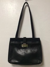 Hush Puppies Handbag Satchel Tote Shoulder Bag Organizer Black H7