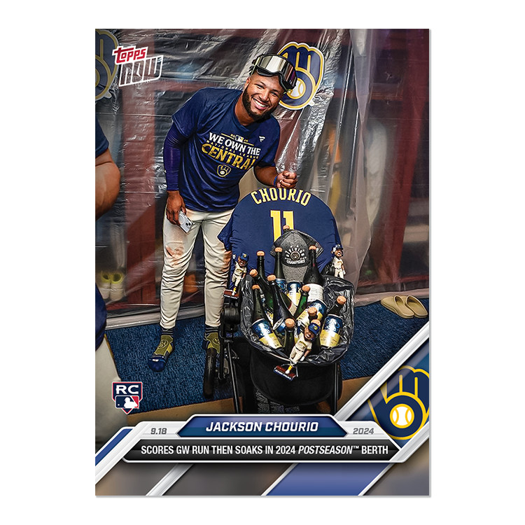 2024 Topps Now 721 Jackson Chourio GW Run to Lead to Post Season -25 Cents Ship!