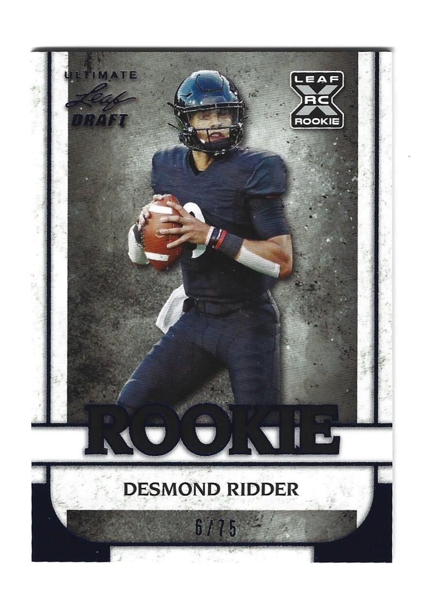 2022 Leaf Ultimate Draft Rookie Exclusive Desmond Ridder Navy Blue # 11 6/75
