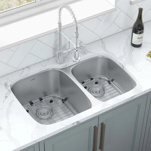 Ruvati 32-inch Undermount 60/40 Double Bowl 16Gauge Kitchen Sink - RVM4310
