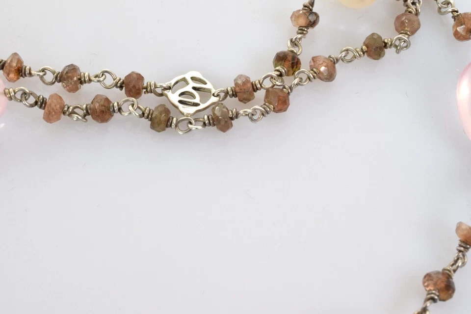 David Yurman Bijou 多宝石项链 46 英寸 - 玫瑰和烟熏石英 - 珍珠 — 第 2/4 张图片