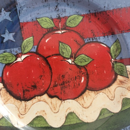 THREE Sakura American as Apple Pie Salad Plates Red White & Blue Apple Pie Desig - Picture 8 of 14