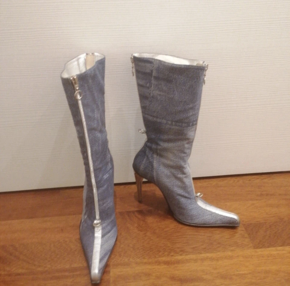 Gianmarco Lorenzi Denim Boots - Image 3 of 4