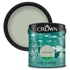 Crown Emulsion Paint Walls and Ceilings Matt or Silk All Colours 2.5L