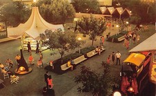 Vacaville CA California Nut Tree Railroad Train Plaza Night Vtg Postcard C51