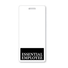 5 Pack - ESSENTIAL EMPLOYEE Vertical Badge Buddies - Heavy Duty Card ID Buddy