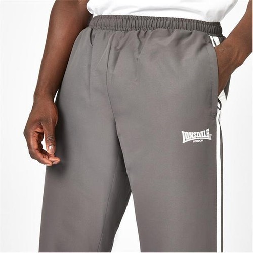 Lonsdale Open Hem Woven 2 stripe Tracksuit Bottoms Jogging Pant XS
