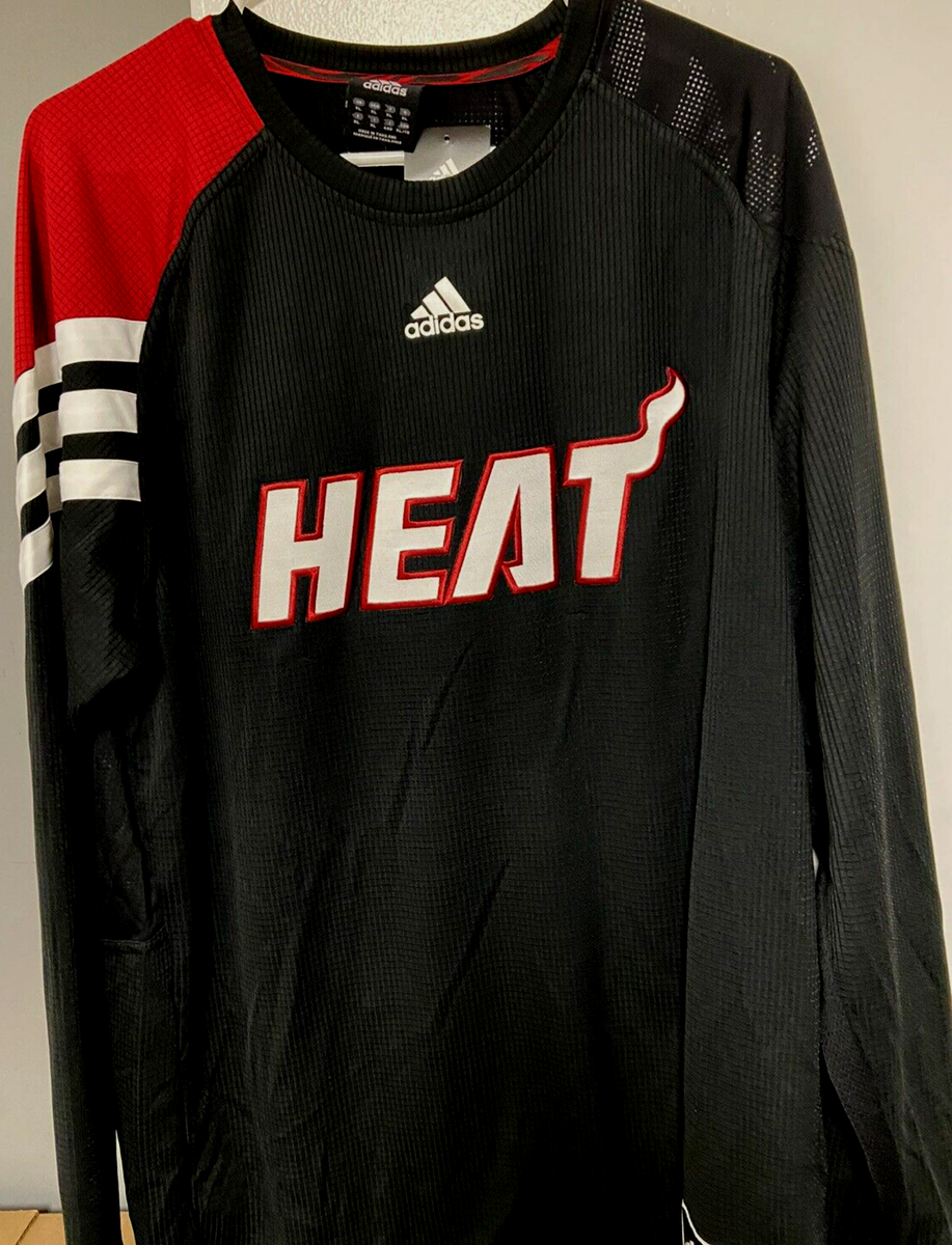 NBA マイアミヒート adidas HEAT ユニフォーム XL Miami Heat NBA Embroidered Black Long Sleeve Adidas Men's