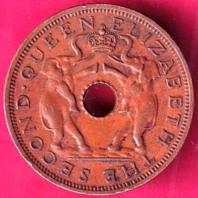 Rhodesia e Nyasaland The Second Queen Elizabeth 1962 One Penny