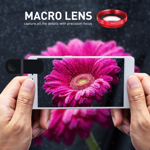 Mobile Phone Lens Set Portable Camera Wide Angle & Macro Fish Eye - Zdjęcie 6 z 12