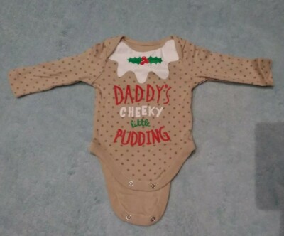 Daddy's Cheeky Little Pudding Long Sleeve Vest To Months