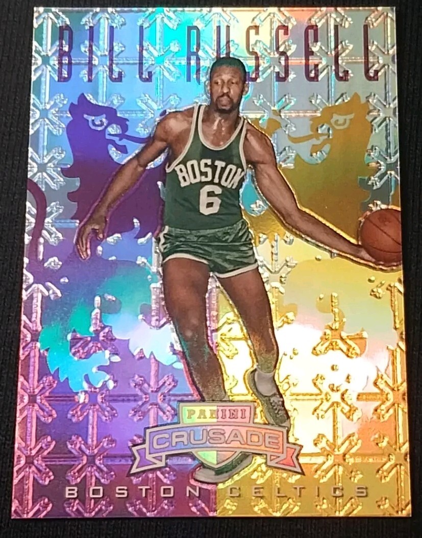 2012-13 Panini Crusade #105 Bill Russell Celtics Purple Gold Prizm /49