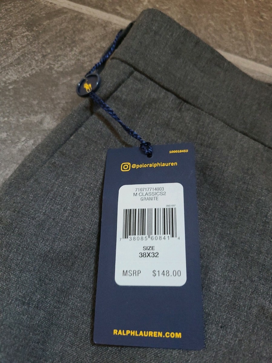 NWT POLO RALPH LAUREN MEN'S STRETCH STRAIGHT FIT GRANITE/GRAY