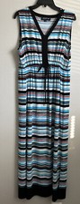 Jones New York Signature Womens Size XL Maxi Dress Multi Color Stripes