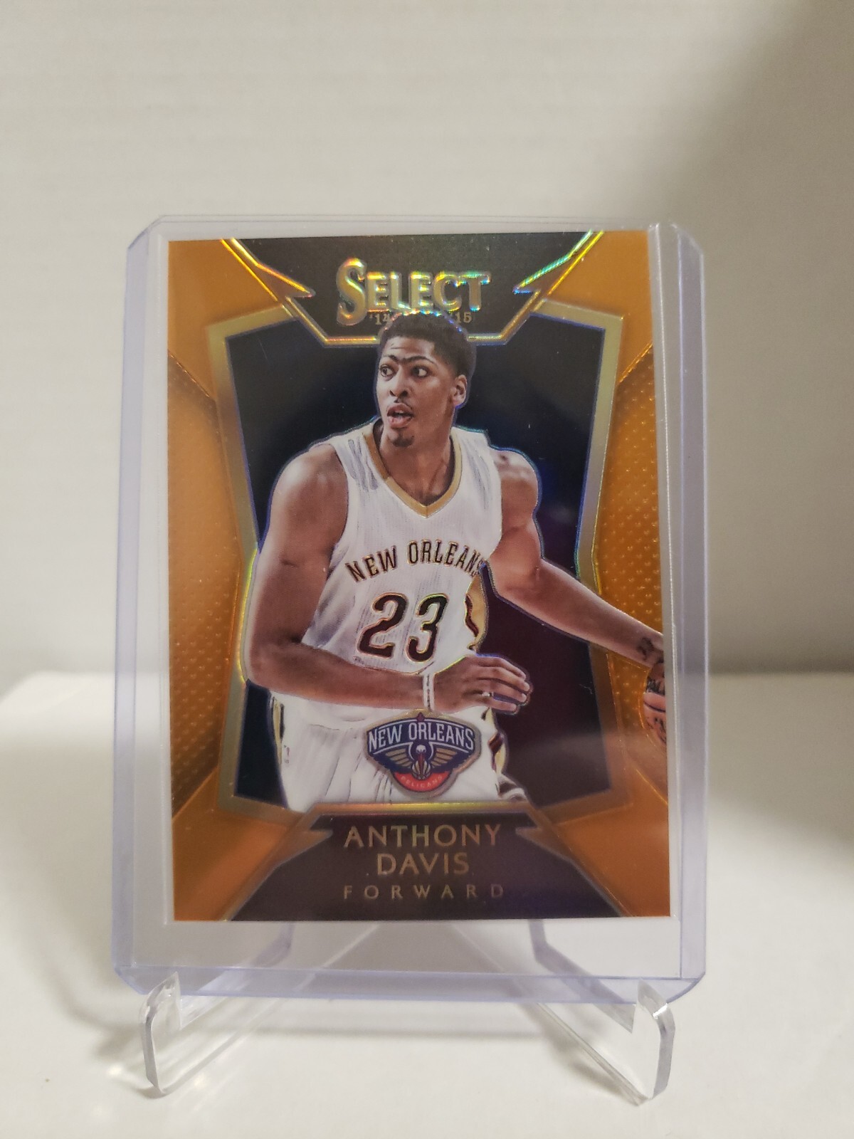 ANTHONY DAVIS 2014-15 PANINI SELECT #15 ORANGE PRIZM 28/60 SP  LAKERS FHOF