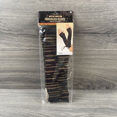 Witch Doctor Fingerless Gloves Adult Steampunk Voodoo Halloween Costume