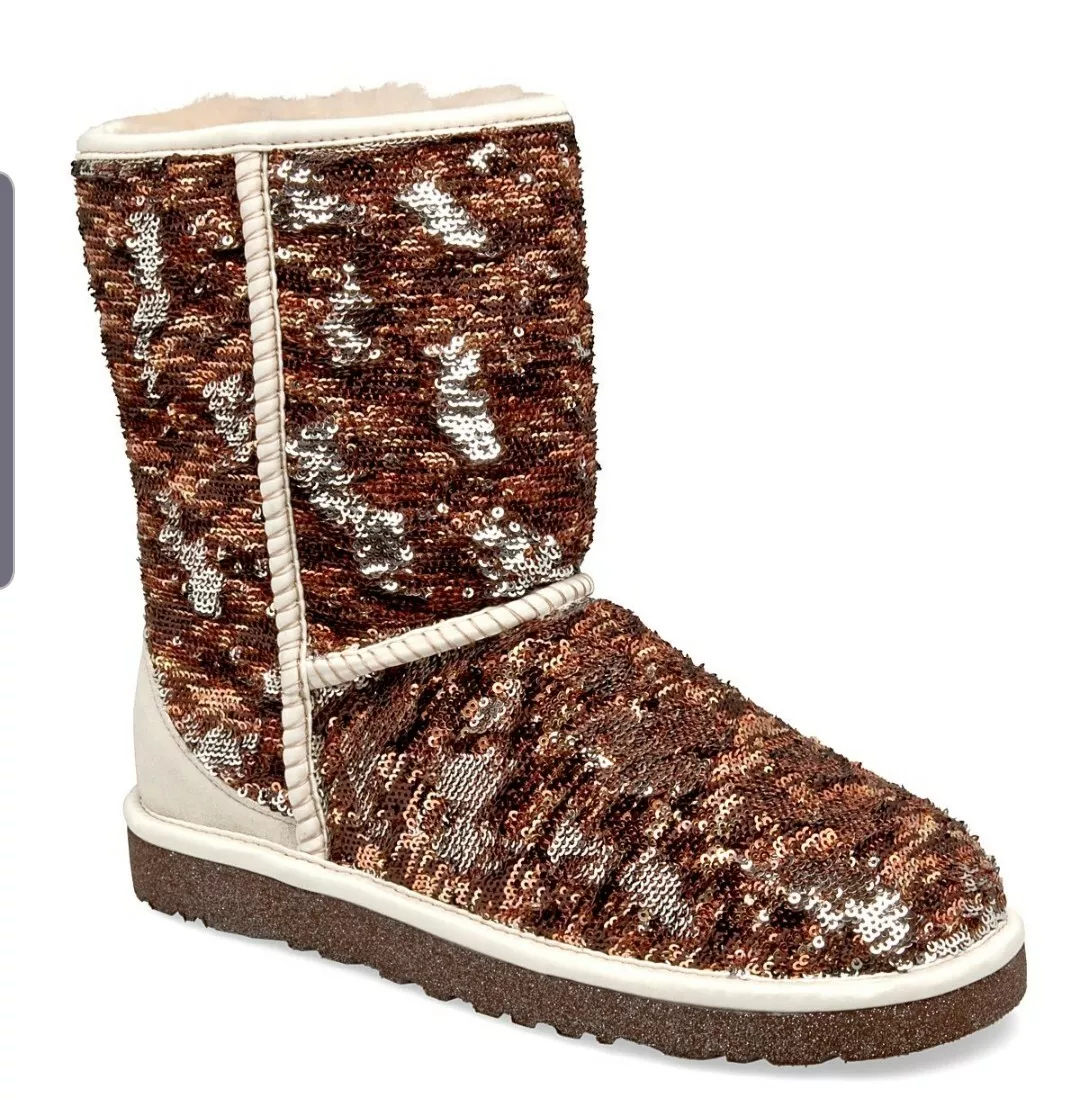 Ugg boots reversible champagne sequins sz 6 eBay