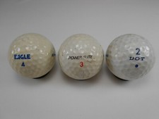 3 vintage Spalding golf balls: Eagle, Power-Flite, Dot